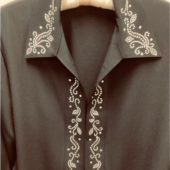 Draper’s Studio women’s rhinestone open front jacket - Picture 3 of 7